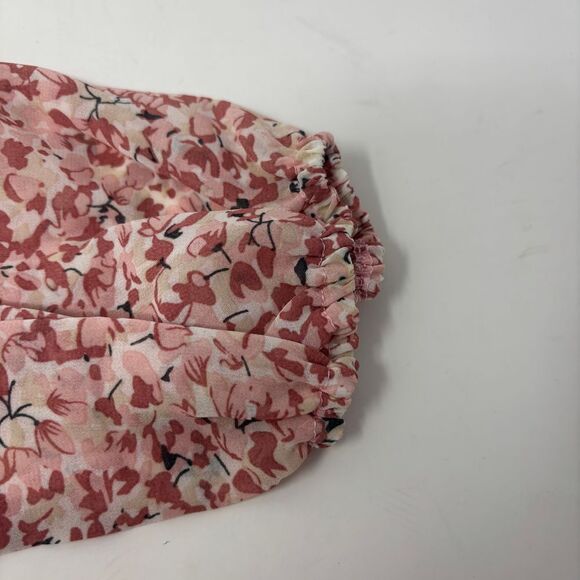 Only Shirt Women's Extra Small Pink Onlmisty Flower Button Front Dagger Collar - Picture 5 of 10